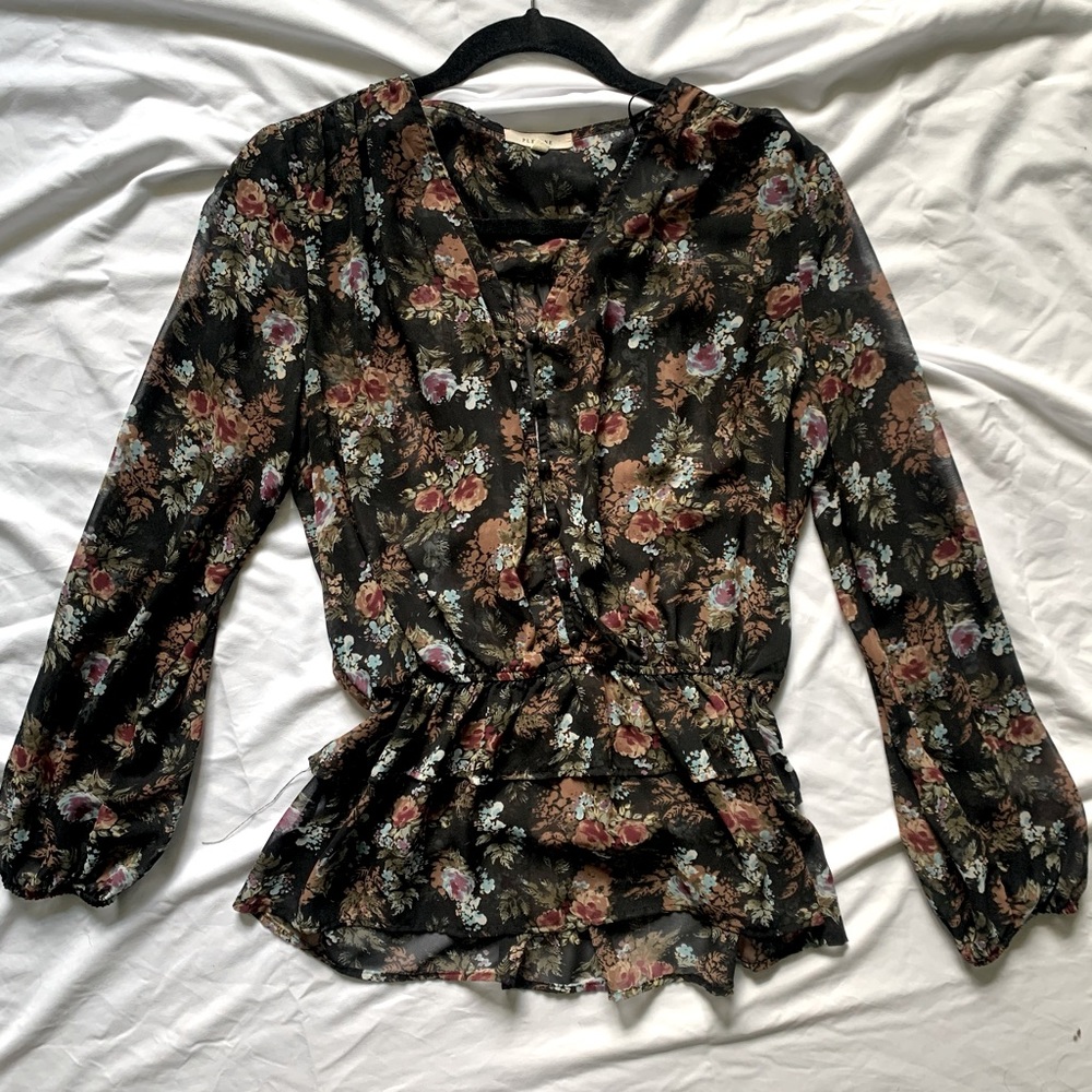 Pleoine Long Sleeve Sheer Top